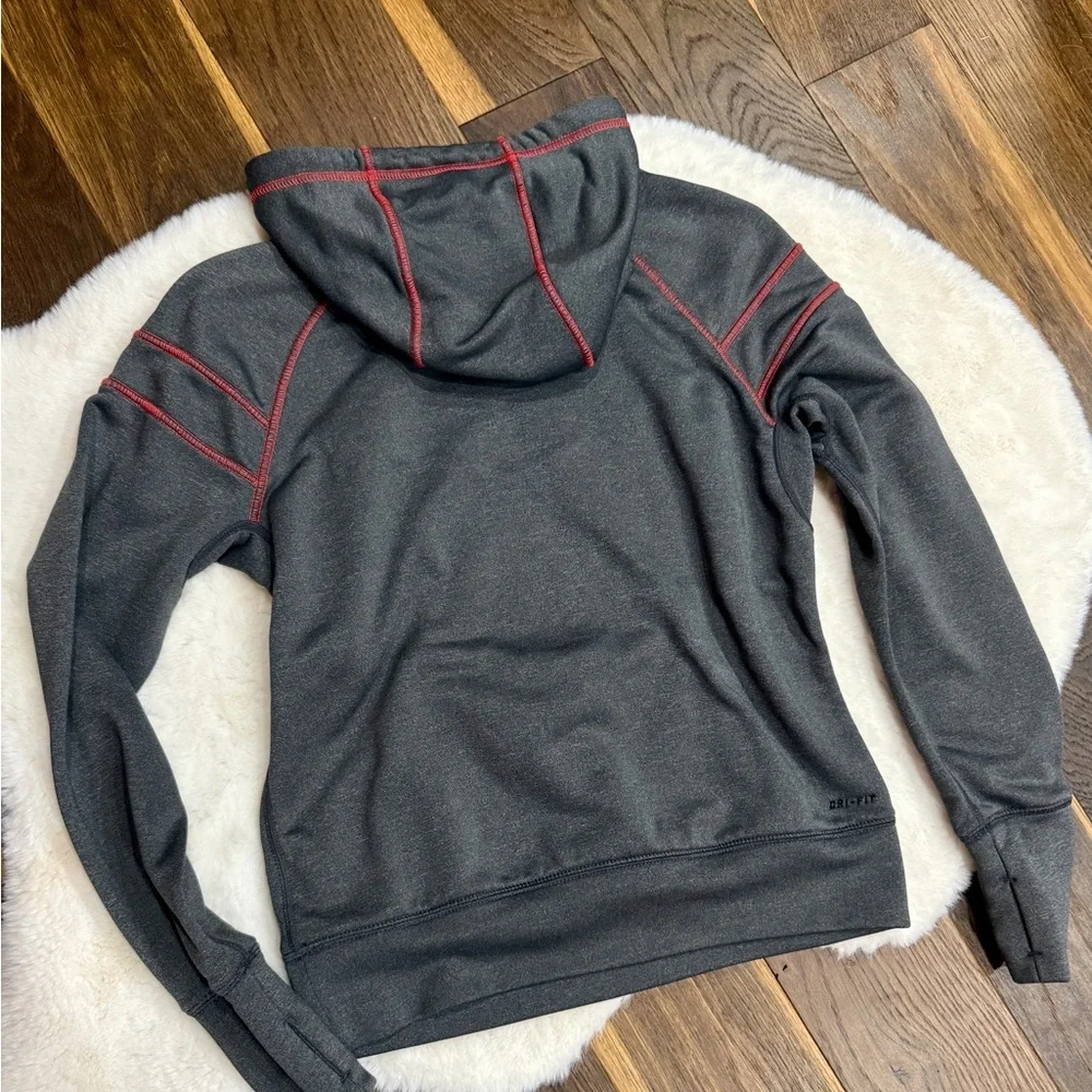 Nike Charcoal Hoodie with Red Highlights
